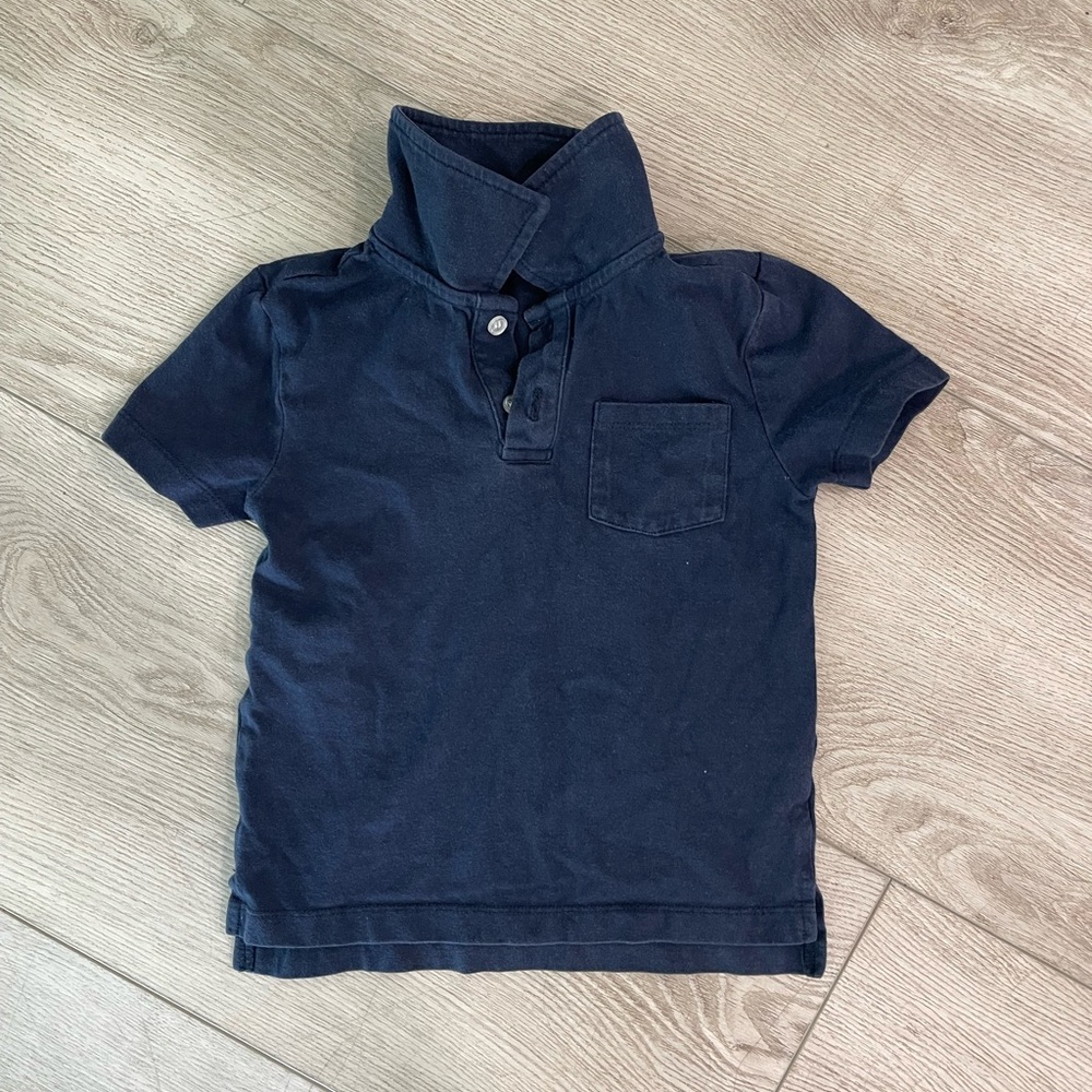 Minnow boys navy cotton polo shirt, size 2T VGUC